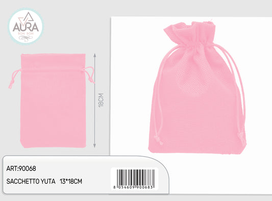 Sacchetto yuta rosa 13x18cm