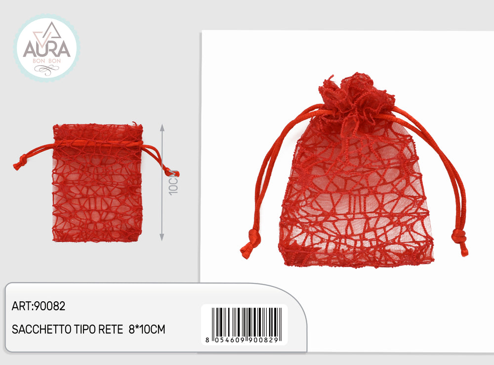 sacchetto spider rosso 8x10cm