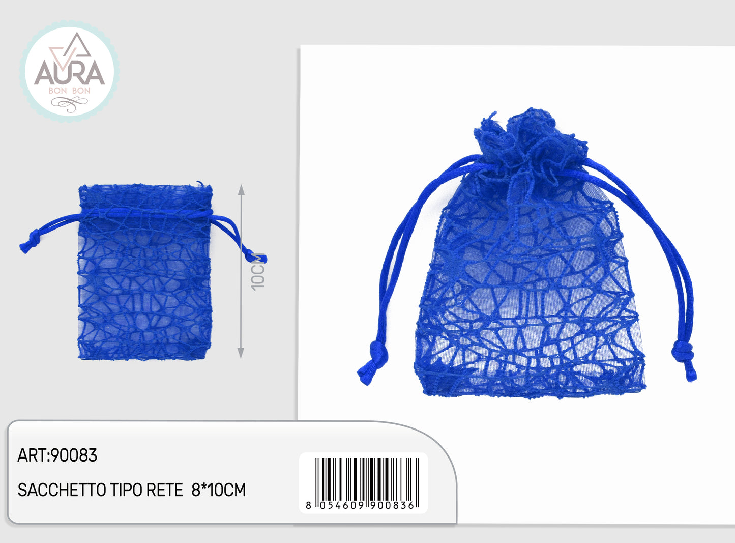 sacchetto spider blue 8x10cm