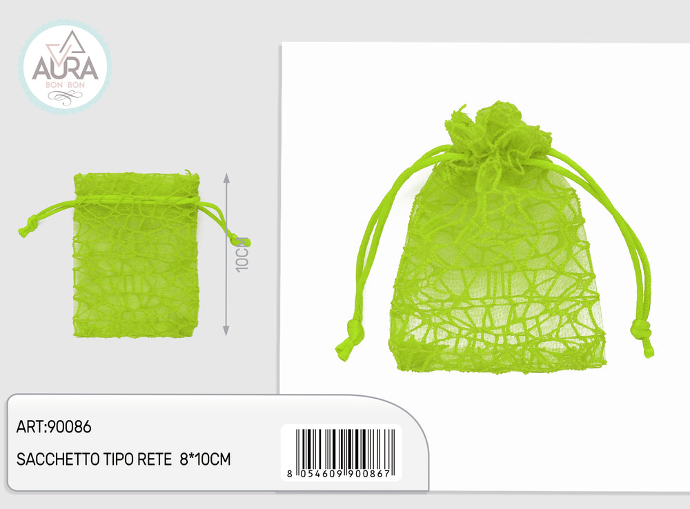 sacchetto spider verde pistacchio 8x10cm