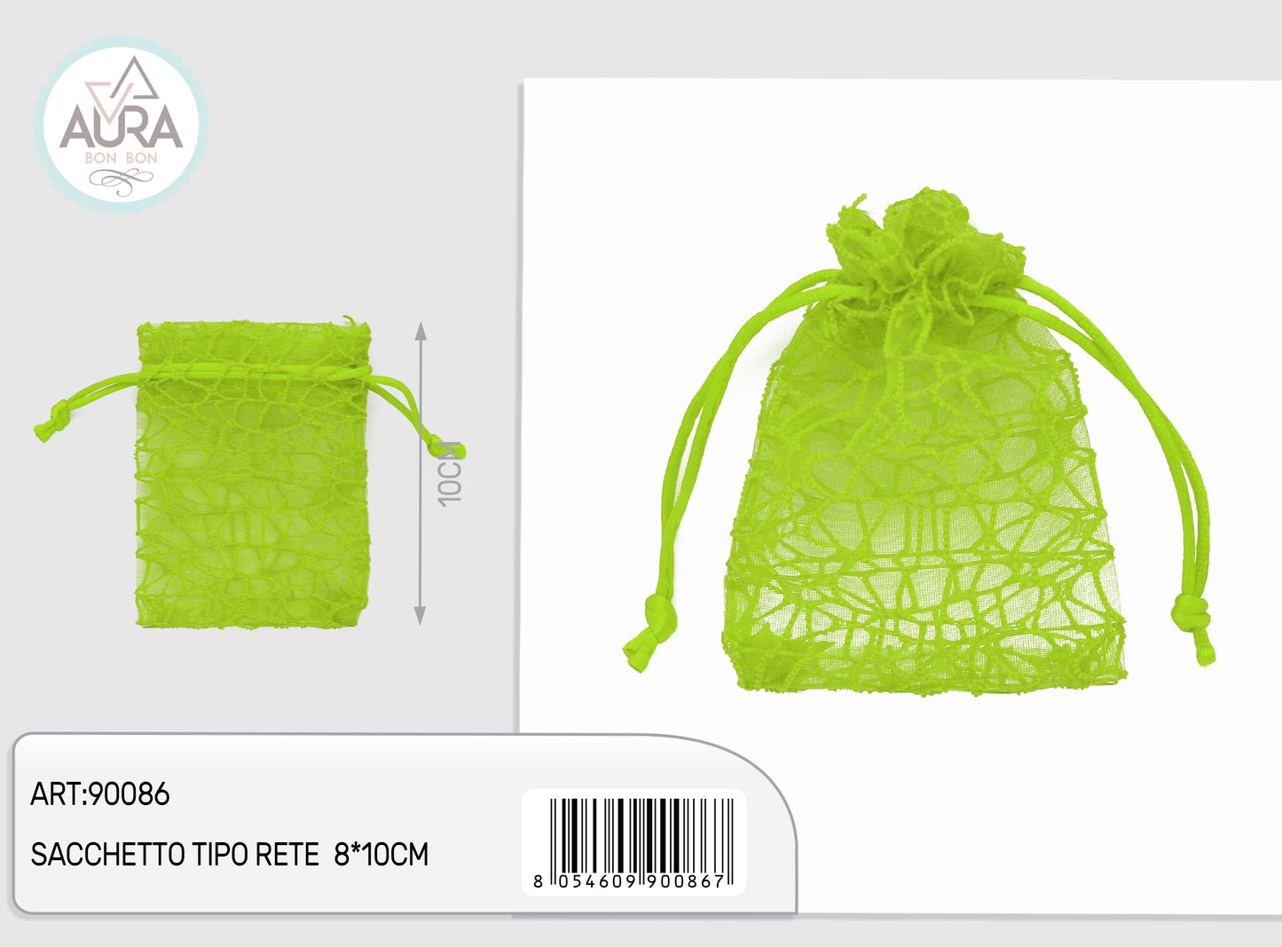 sacchetto spider verde pistacchio 8x10cm