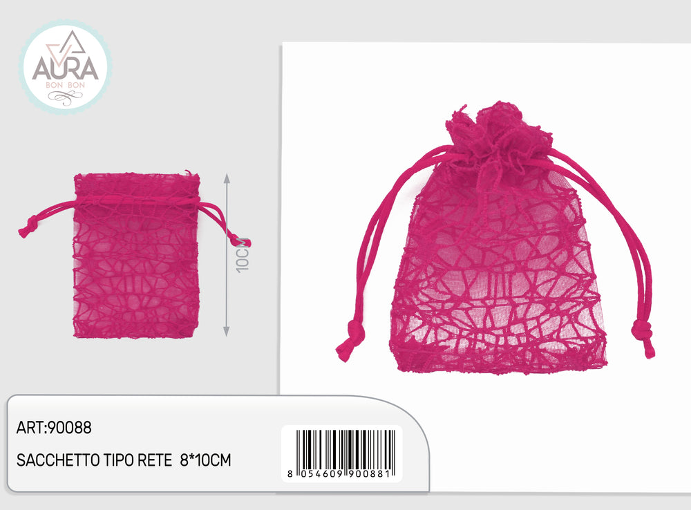 sacchetto spider fuxia 8x10cm