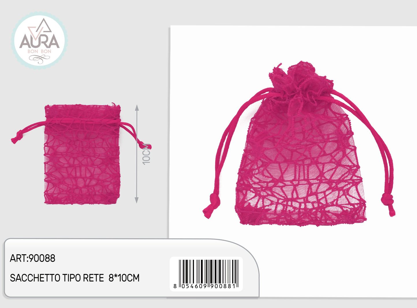 sacchetto spider fuxia 8x10cm