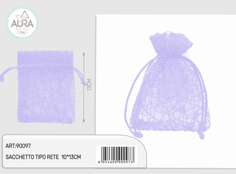 sacchetto spider lilla 10x13cm