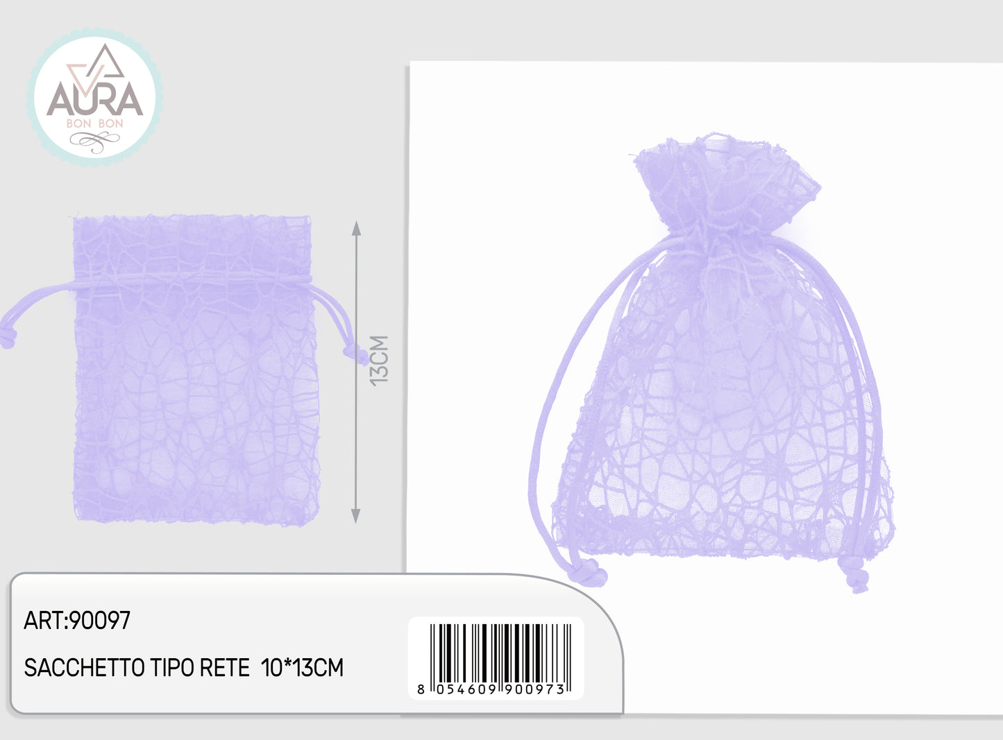 sacchetto spider lilla 10x13cm