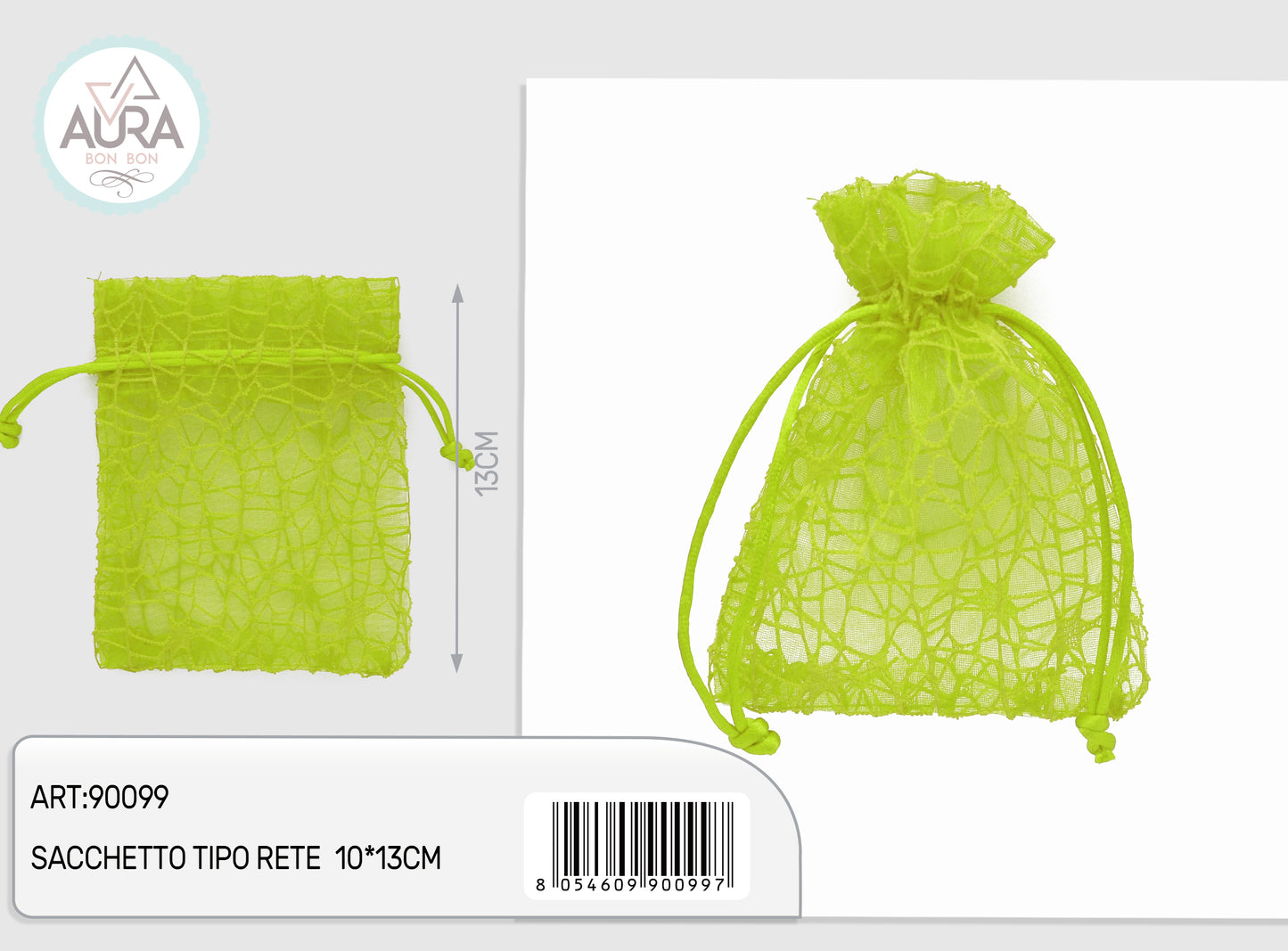 sacchetto spider verde mela 10x13cm