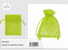 apple green spider bag 10x13cm
