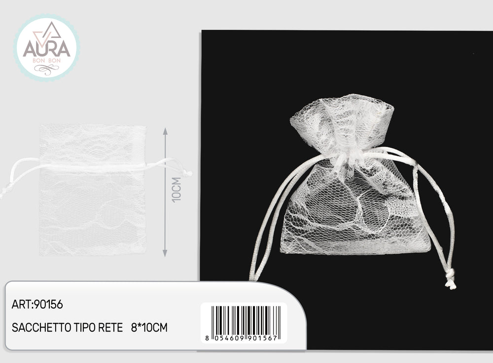 White mesh bag 8x10cm