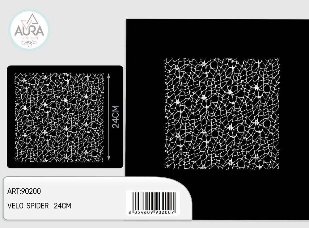 25-piece white square spider veil