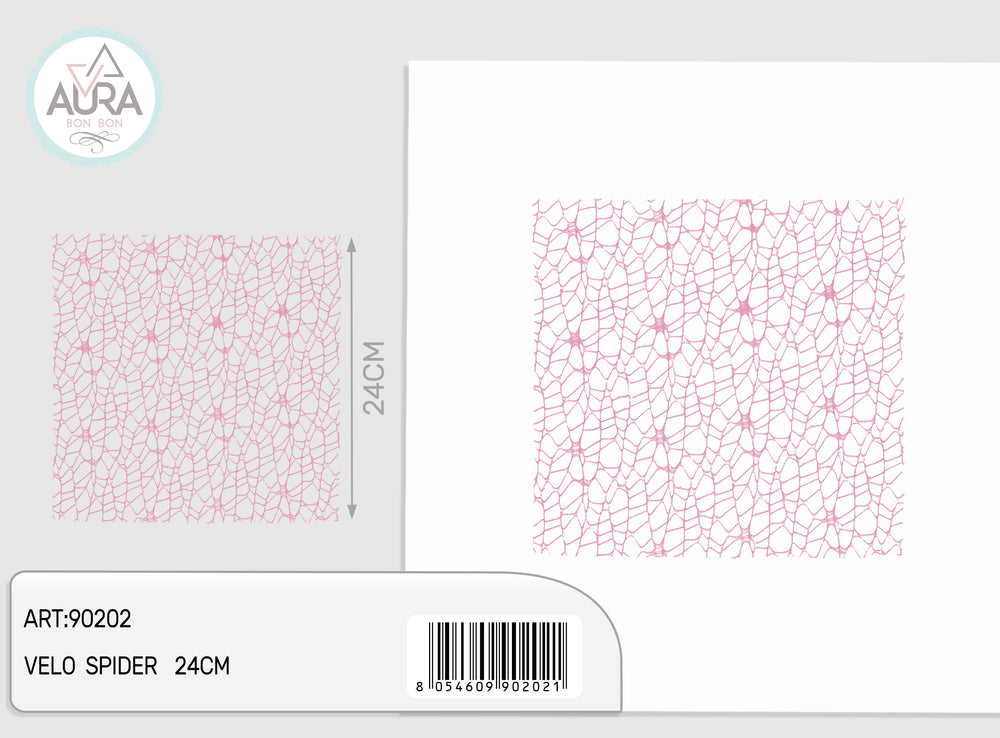 25-piece pink square spider veil