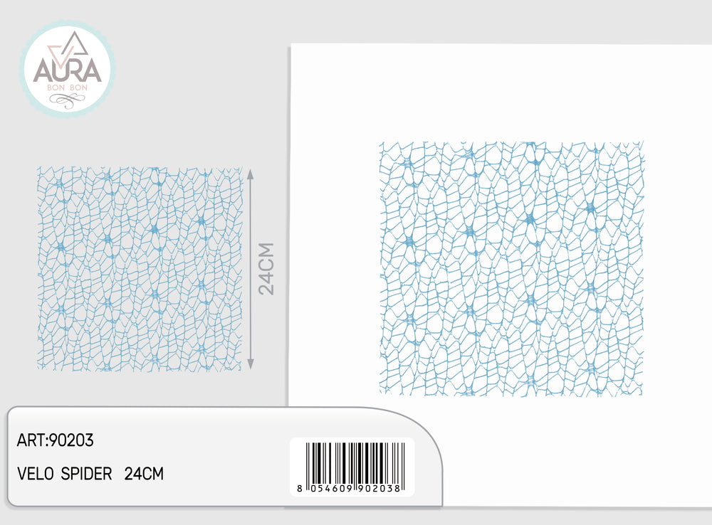25-piece light blue square spider veil
