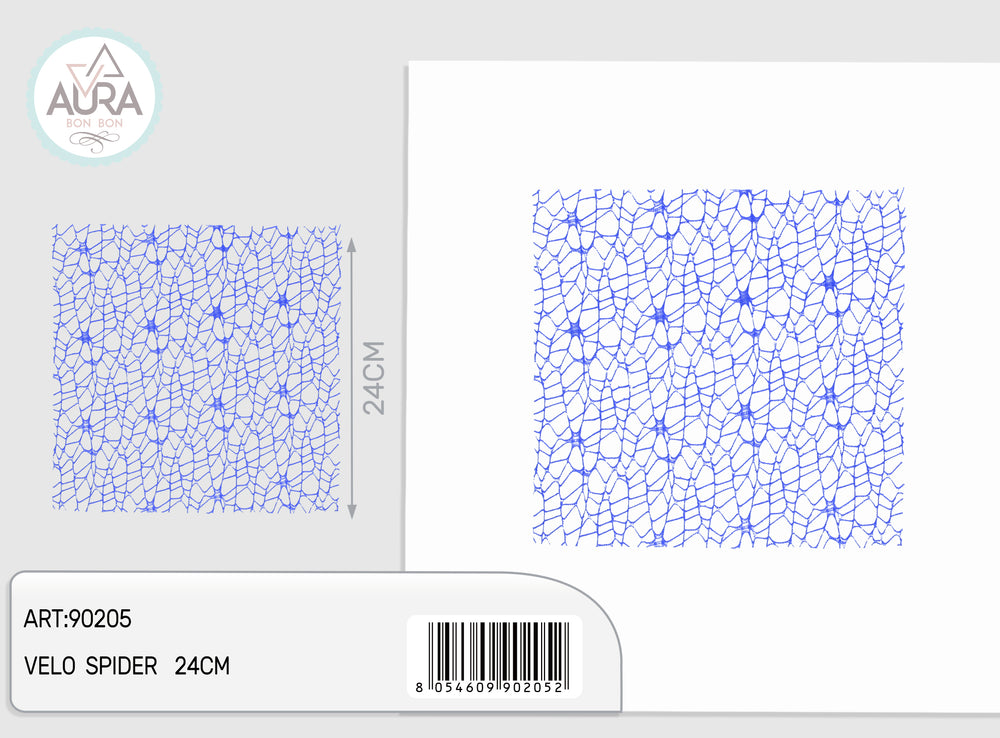 25-piece blue square spider veil
