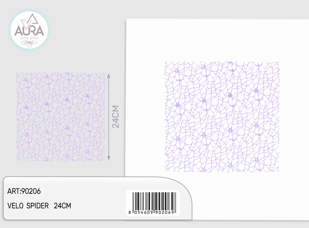 25-piece lilac square spider veil