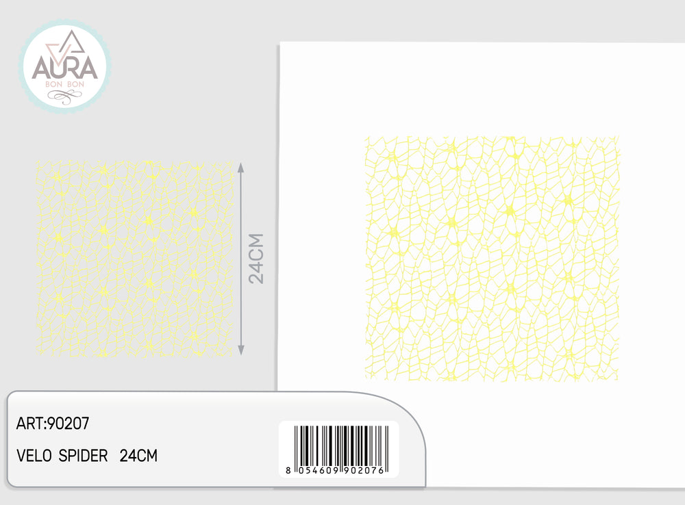 25-piece yellow square spider veil