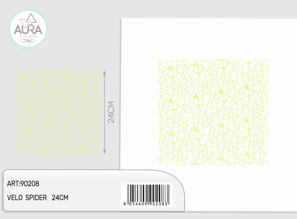 25-piece light green square spider veil