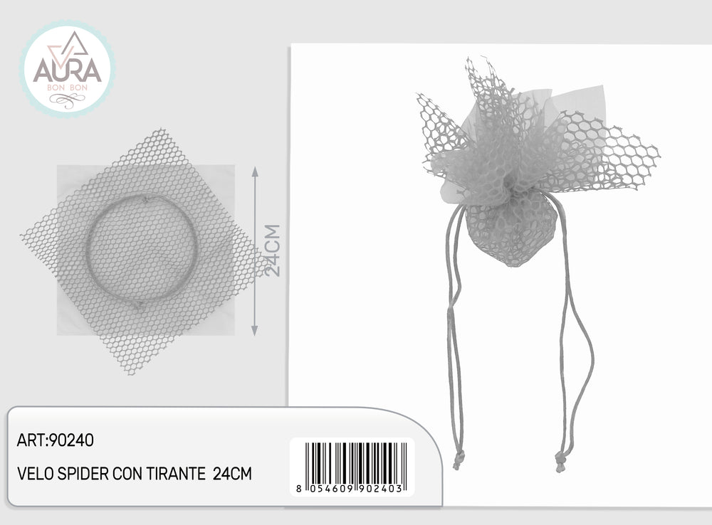 velo spider con tirante 24cm argento