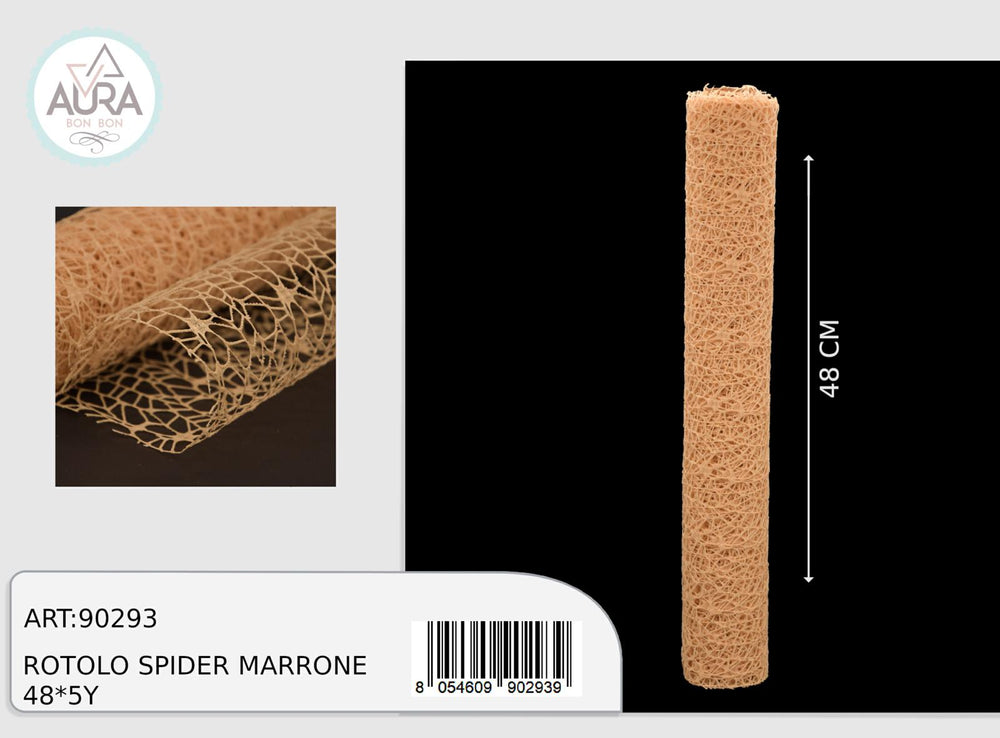 48cmx5y brown spider organza roll