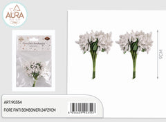 24 pcs 9cm white artificial flowers for wedding favors