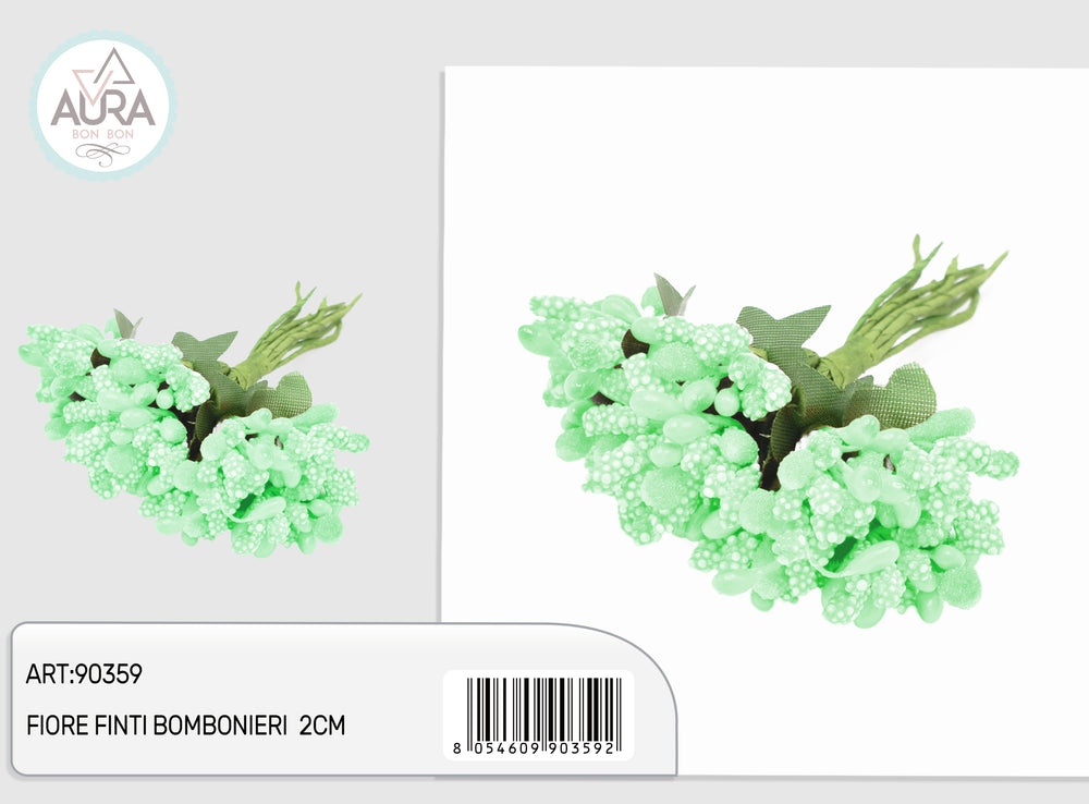 Artificial flowers for party favors 24pcs 9cm green