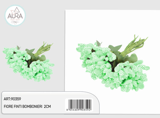 Fiori artificiali per bomboniere 24pz 9cm verde