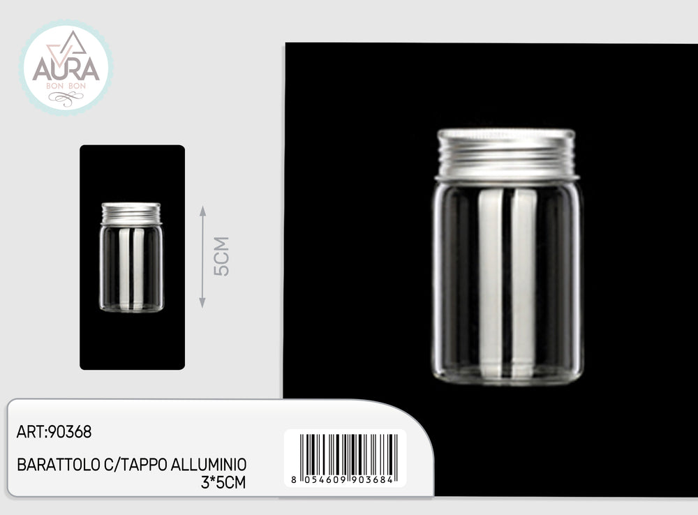 3x5cm glass jar with aluminum lid