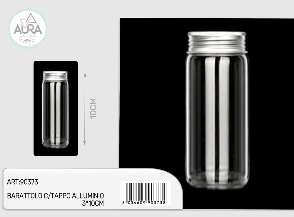 3x10cm glass jar with aluminum lid