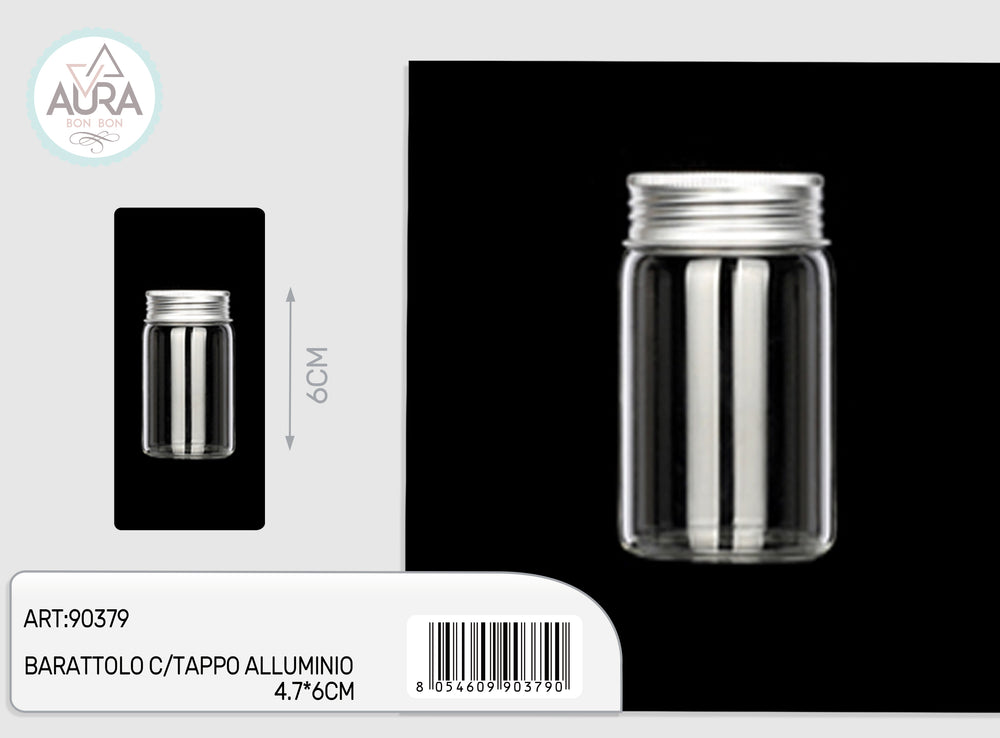 glass jar with aluminum cap 4.7x6cm
