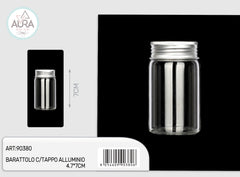 glass jar with aluminum lid 4.7x7cm