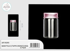 barattolo in vetro con tappo cromato rosa 4,7x5cm