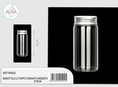 3x9cm glass jar with silver chrome cap