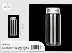 3x10cm glass jar with silver chrome cap