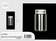 3x7cm glass jar with silver chrome cap