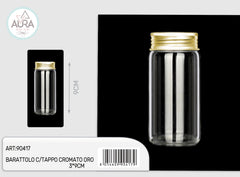 3x9cm glass jar with gold chrome cap