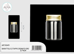 3x4cm glass jar with gold chrome cap