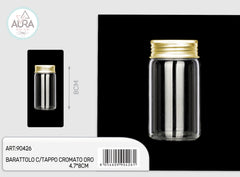 glass jar with gold chrome cap 4.7x8cm