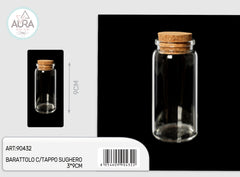 3x9cm glass jar with cork stopper