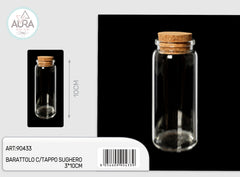 3x10cm glass jar with cork stopper
