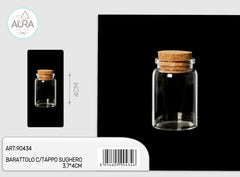 3x4cm glass jar with cork stopper