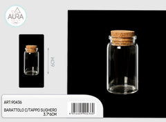 3x6cm glass jar with cork stopper