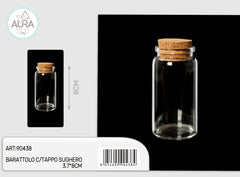 barattolo in vetro con tappo sughero 3x8cm