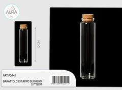 glass jar with cork stopper 3.7x12cm