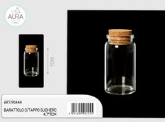 glass jar with cork stopper 4.7x7cm