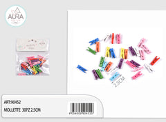 mollette 30pz 2,5cm multicolore
