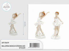white resin ballerina assorted 12x4.5cm