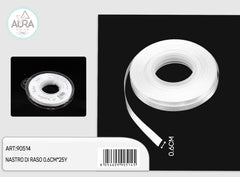 nastro di raso 0,6cmx25y bianco