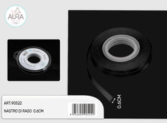 nastro di raso 0,6cmx25y nero