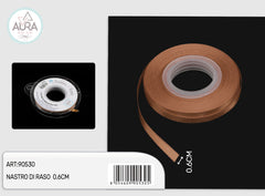 nastro di raso 0,6cmx25y marrone