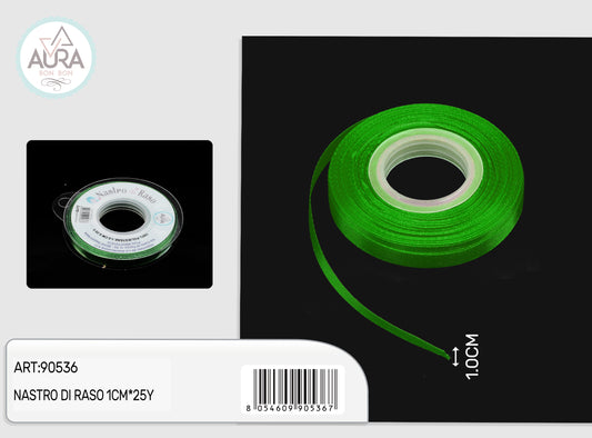nastro di raso 1cmx25y verde scuro