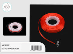 nastro di raso 1cm x 25y rosso