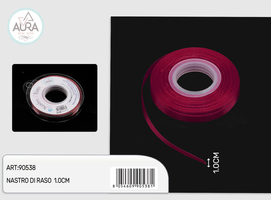 nastro di raso 1cmx25y bordeaux